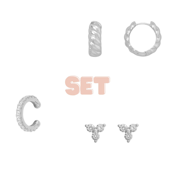 Croissant Sparkle Earring Set