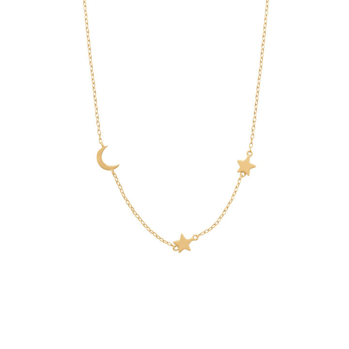 Moon and Star Necklace
