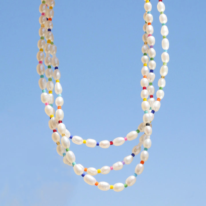 rainbow pearl necklace