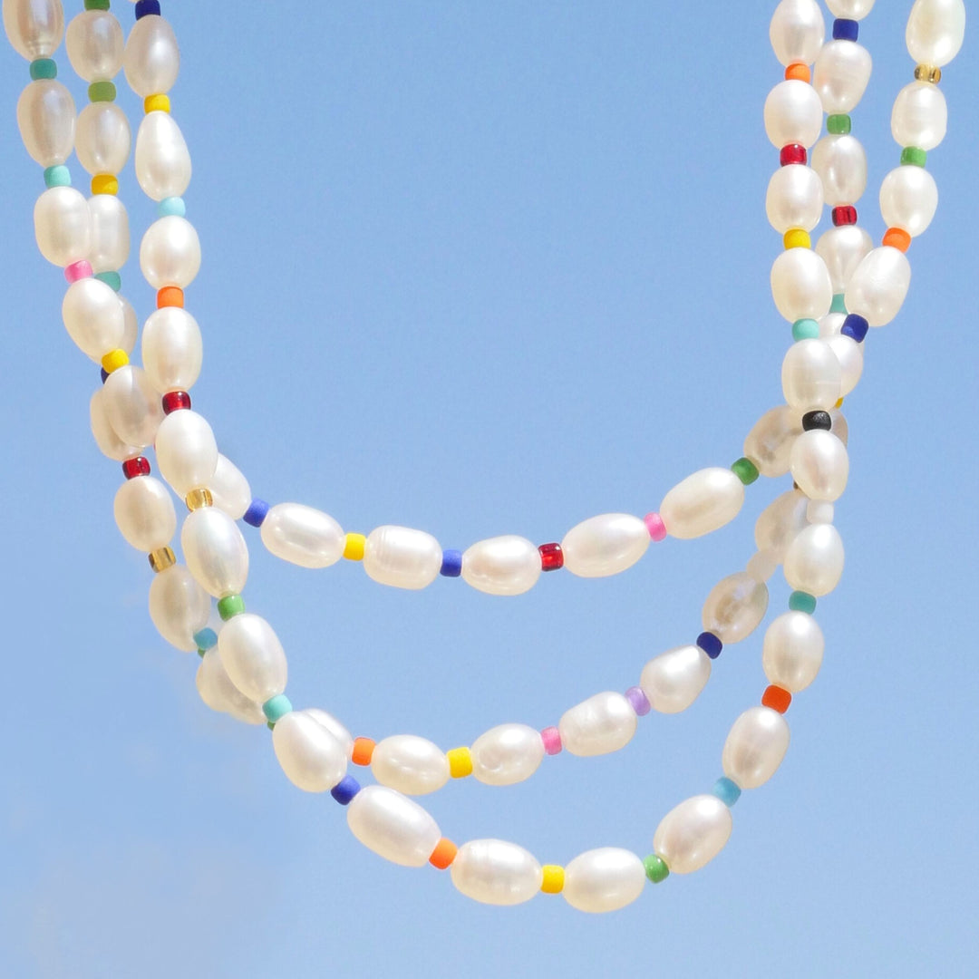 Rainbow Pearl Necklace