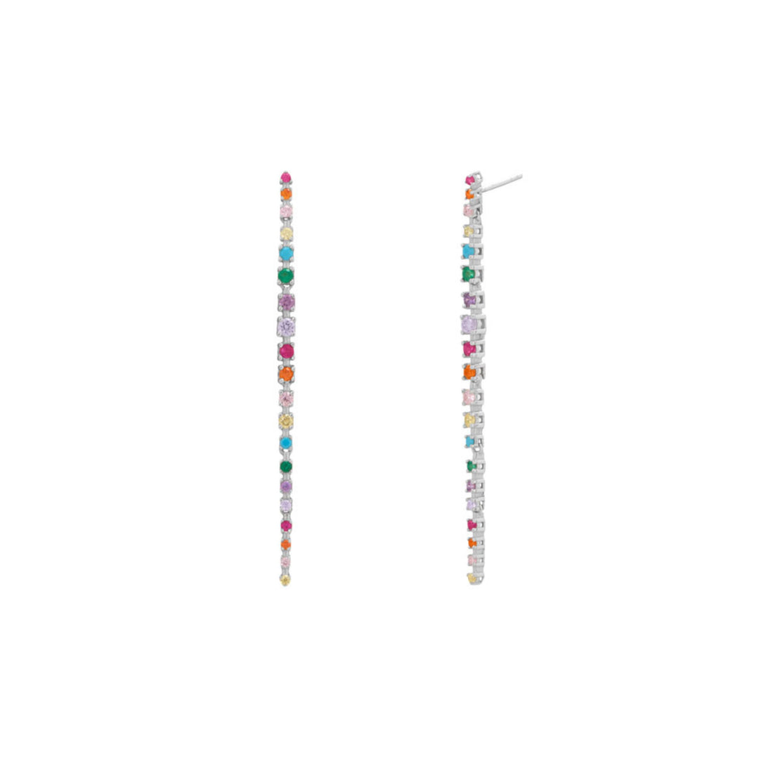 Rainbow Tennis Drop Earrings