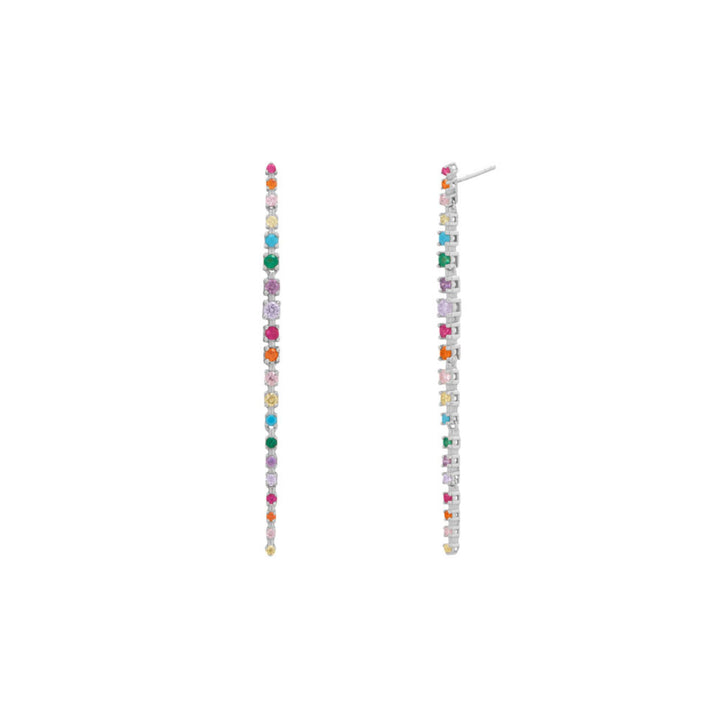 Rainbow Tennis Drop Earrings