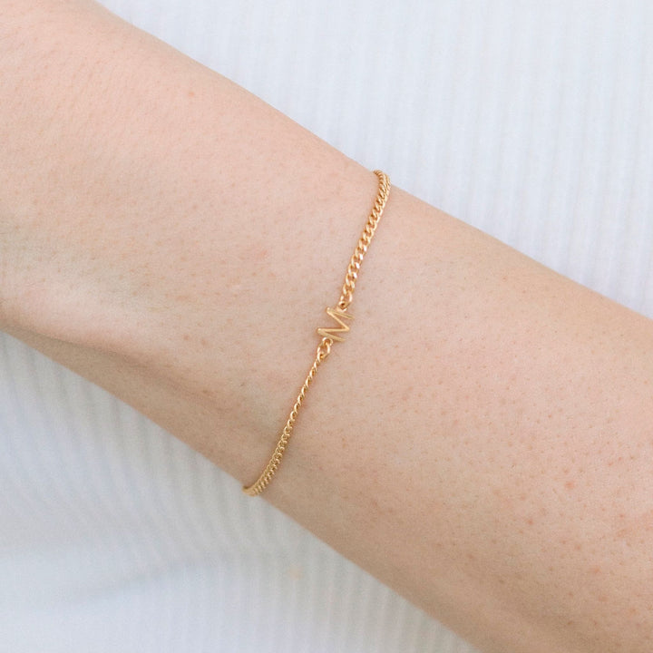 Dainty Sideways Initial Bracelet