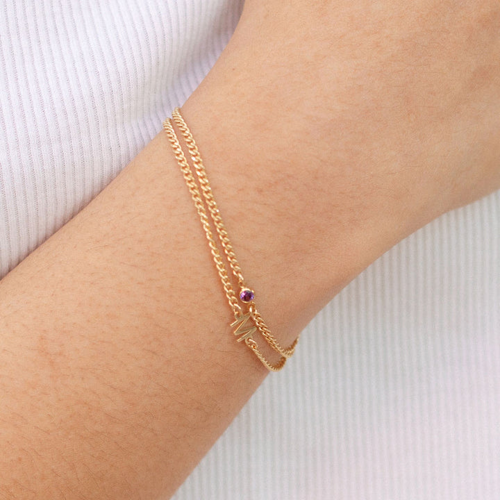 Dainty Sideways Initial Bracelet