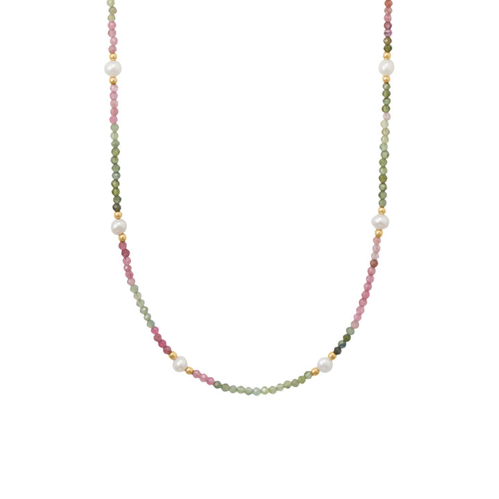 Tourmaline and Pearl Beaded Necklace