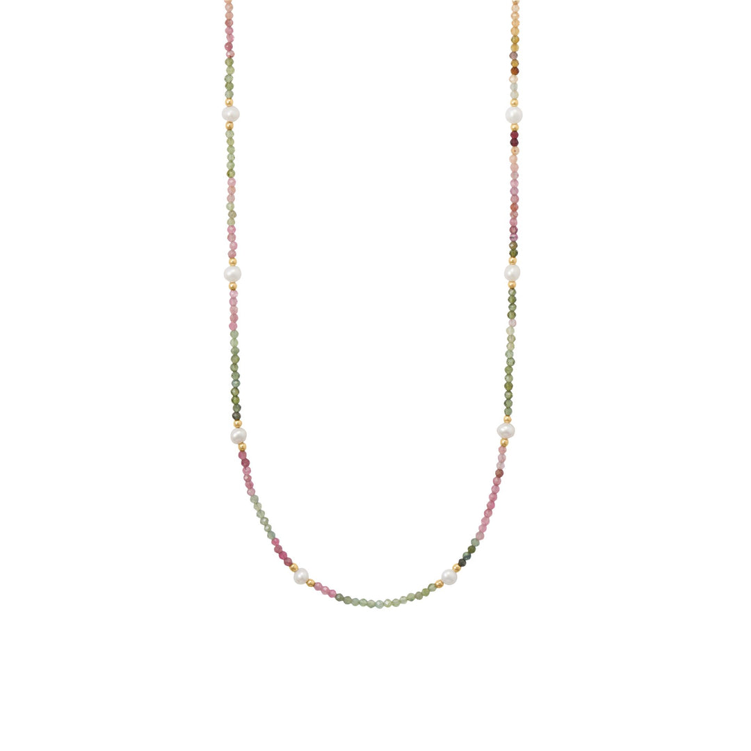 Tourmaline and Pearl Beaded Necklace