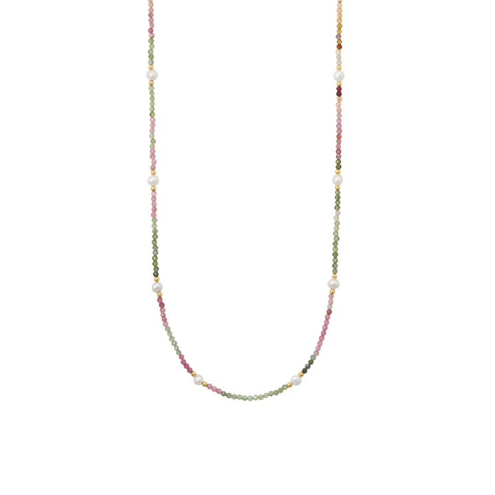 Tourmaline and Pearl Beaded Necklace