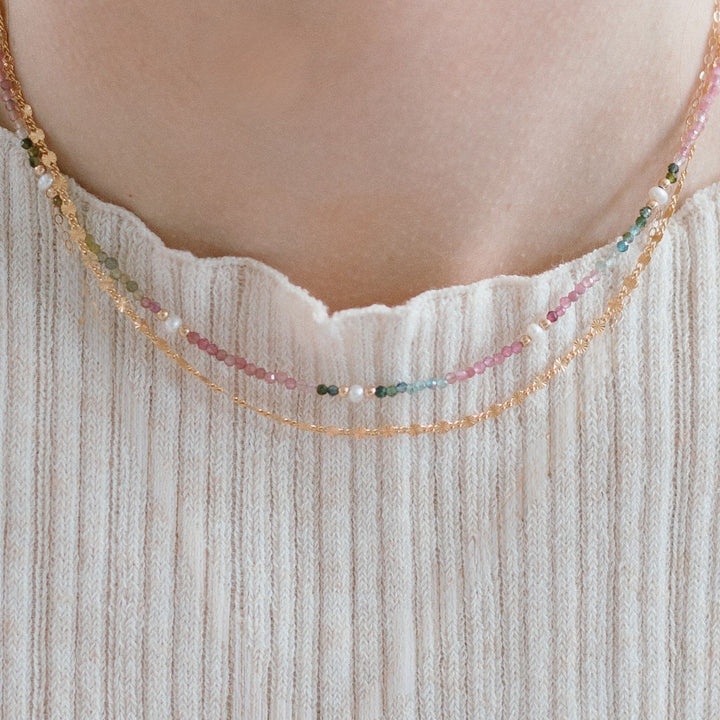 Tourmaline and Pearl Beaded Necklace