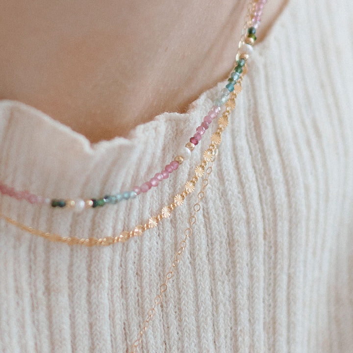 Tourmaline and Pearl Beaded Necklace