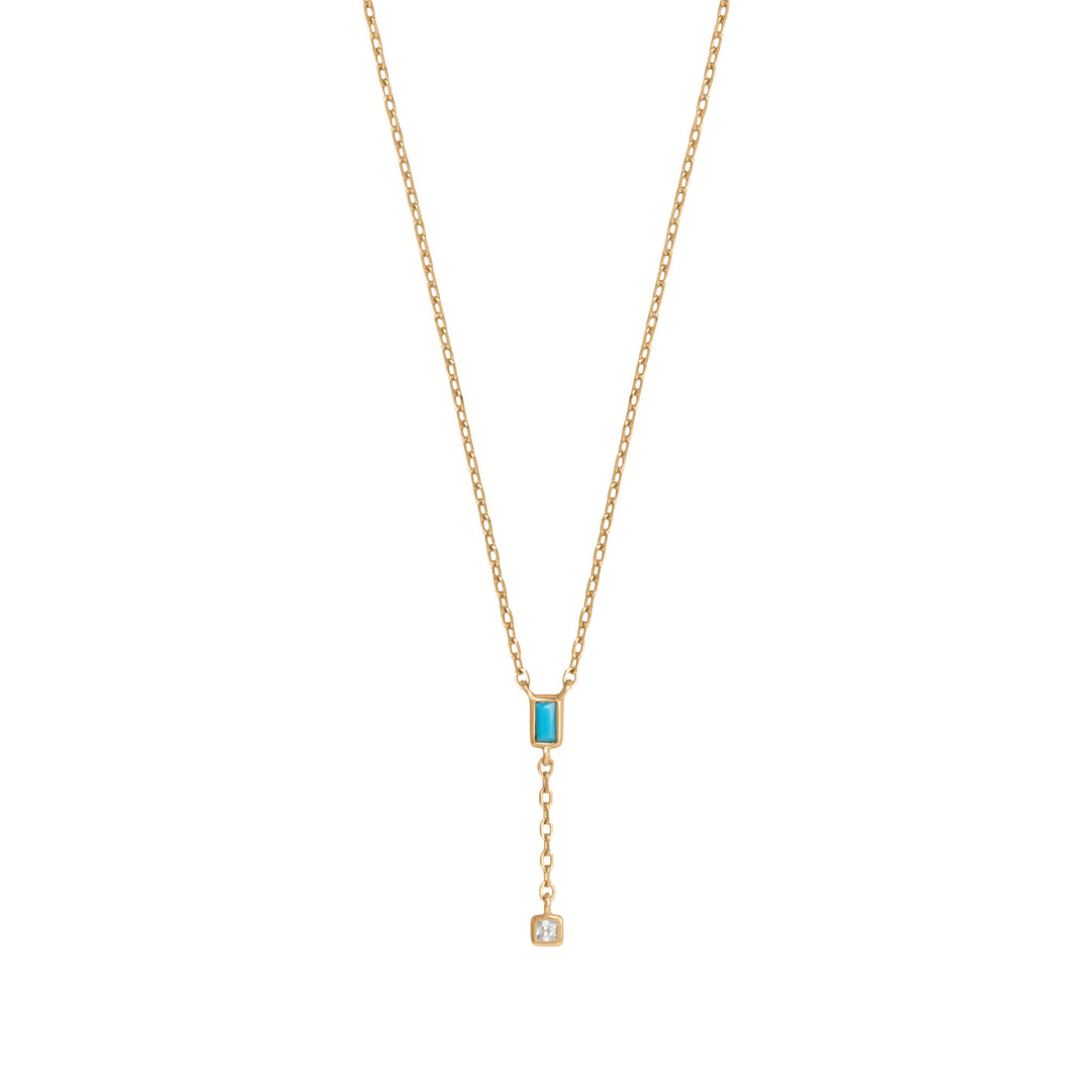 Tiny Turquoise Lariat Necklace