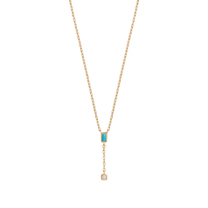 Tiny Turquoise Lariat Necklace