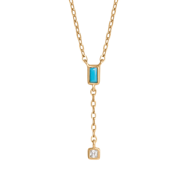 Tiny Turquoise Lariat Necklace