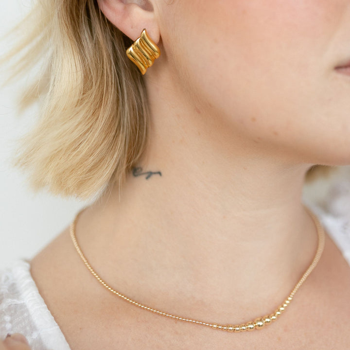 Vintage Wave Stud Earrings