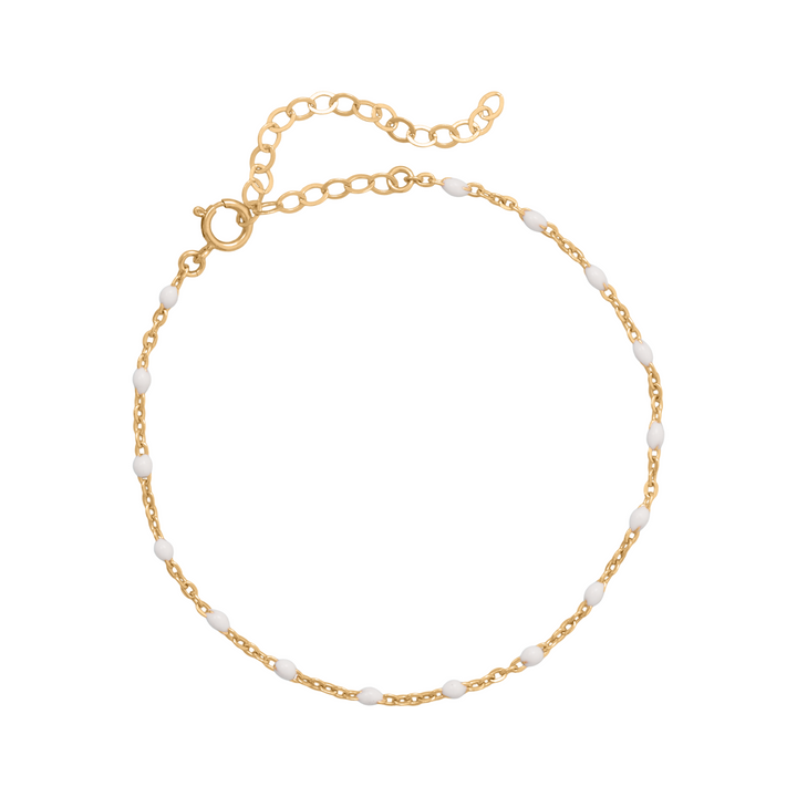 White Enamel Beaded Bracelet