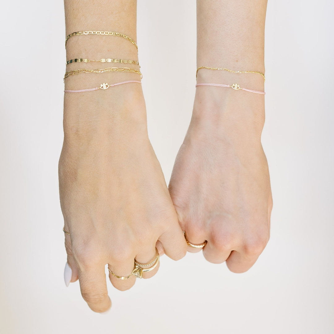 Pink String Evil Eye Bracelet