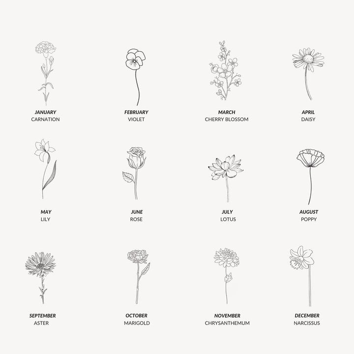 Mini Birthflower Oval Necklace