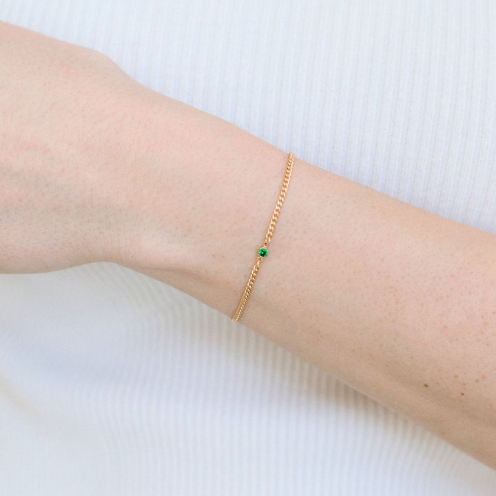 Dainty Sideways Birthstone Bracelet
