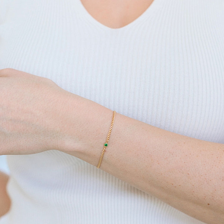 Dainty Sideways Birthstone Bracelet