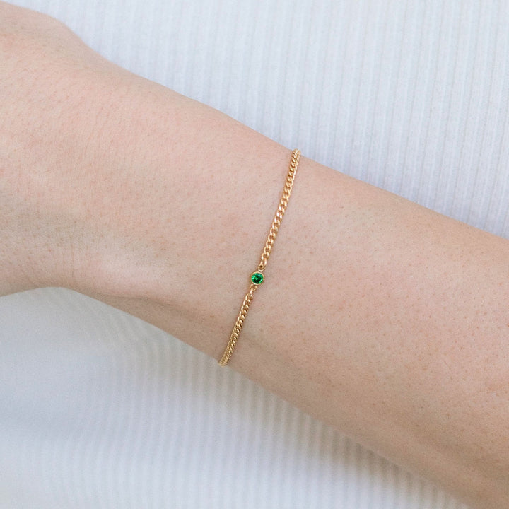 Dainty Sideways Birthstone Bracelet