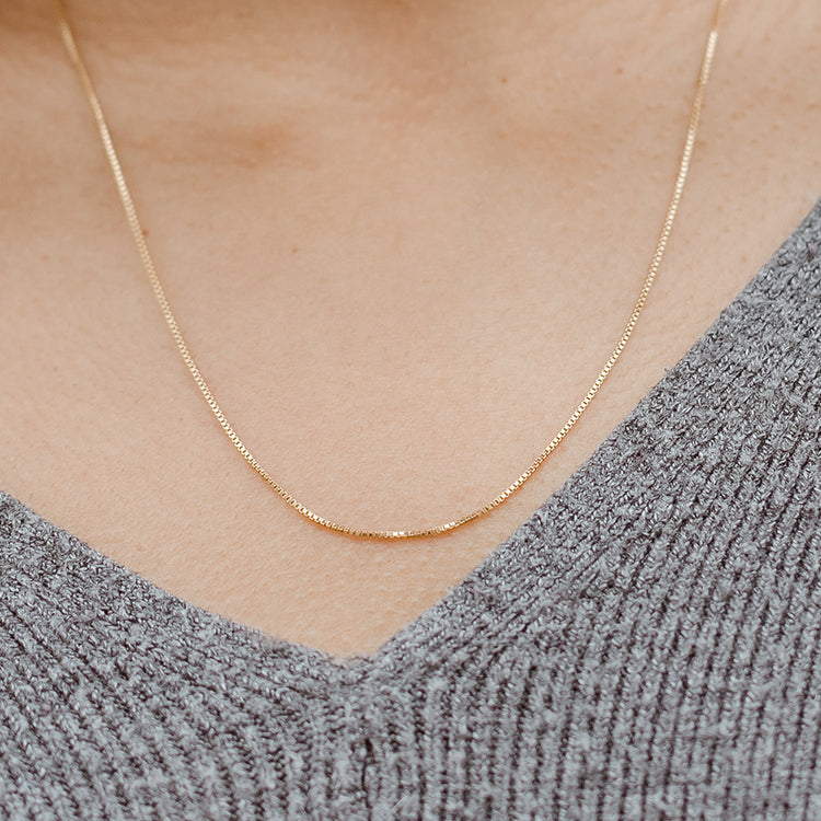 Dainty Box Chain Necklace