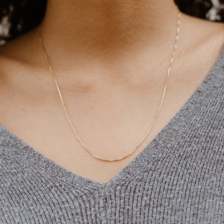 Dainty Box Chain Necklace
