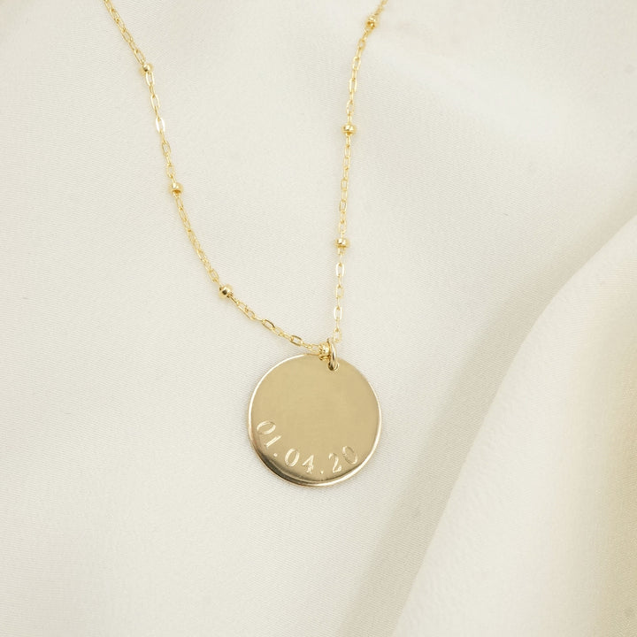 Claire Date Disc Necklace