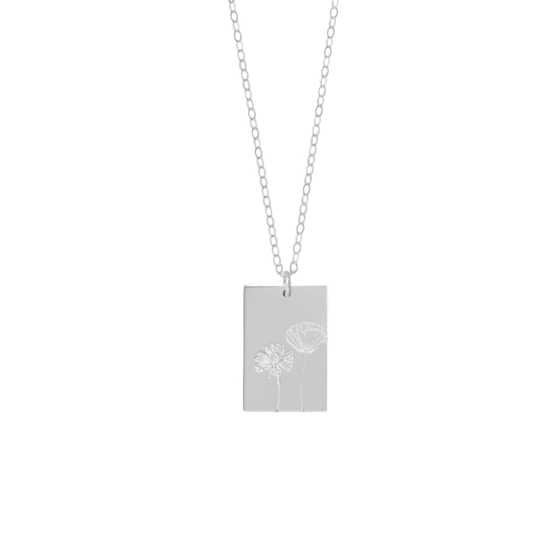 Dani Rectangle Birthflower Bouquet Necklace