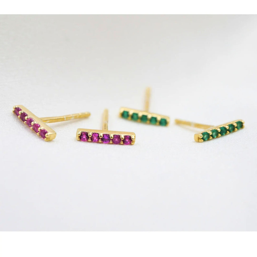 Tiny Bar Stud Earrings