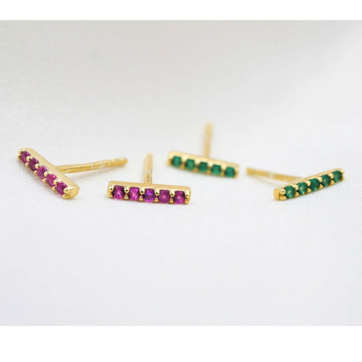 Tiny Bar Stud Earrings