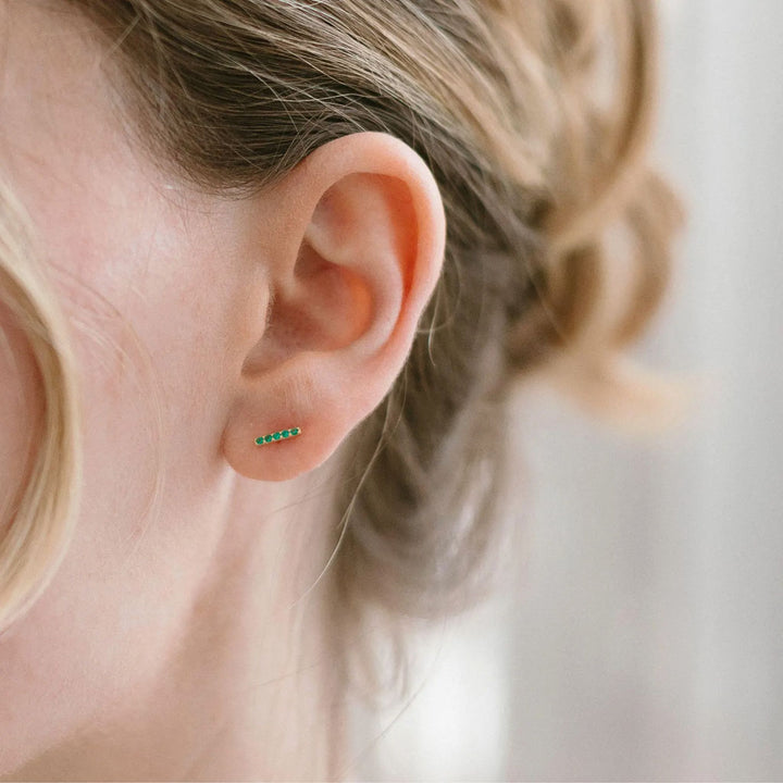 Tiny Bar Stud Earrings