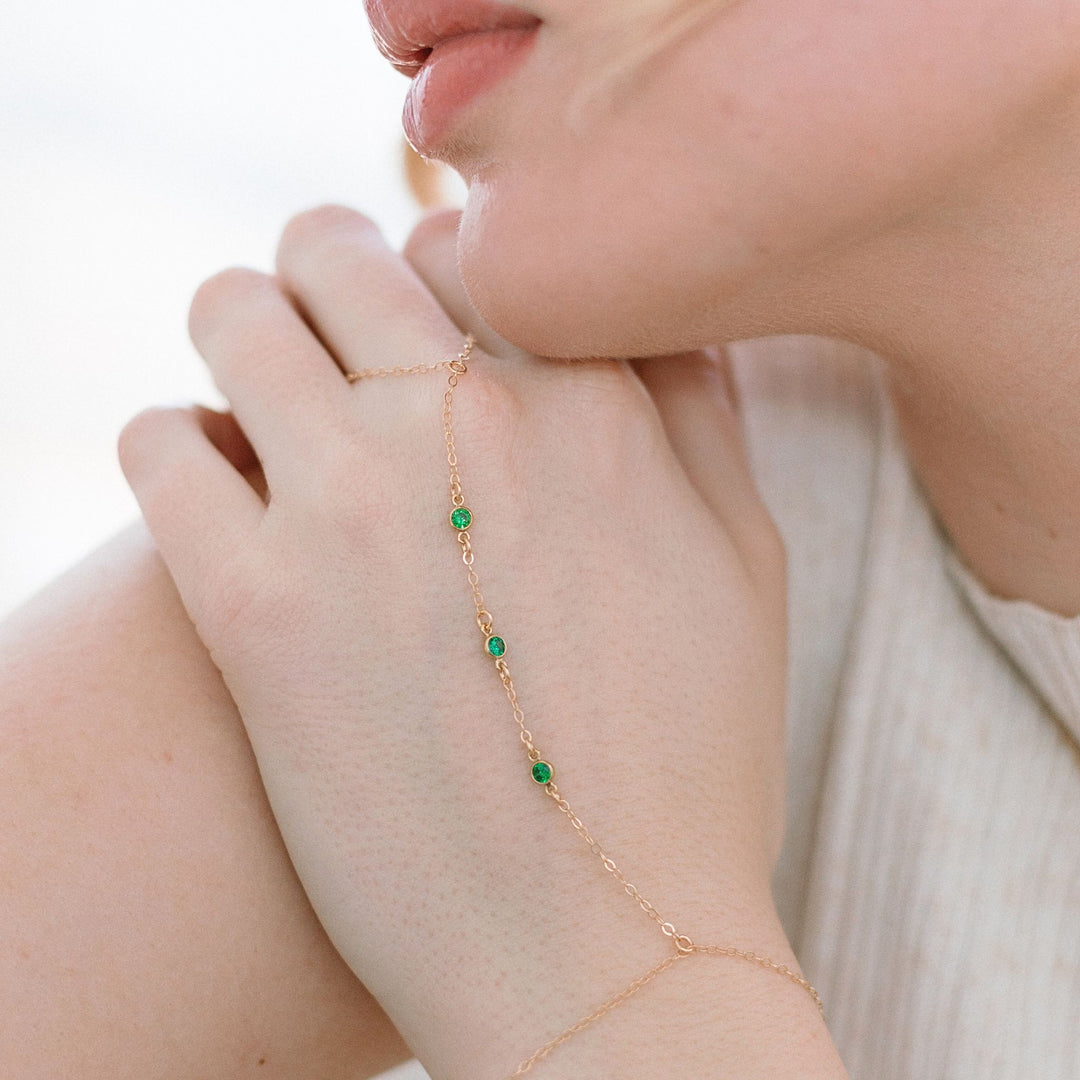 Gemstone Hand Chain Bracelet