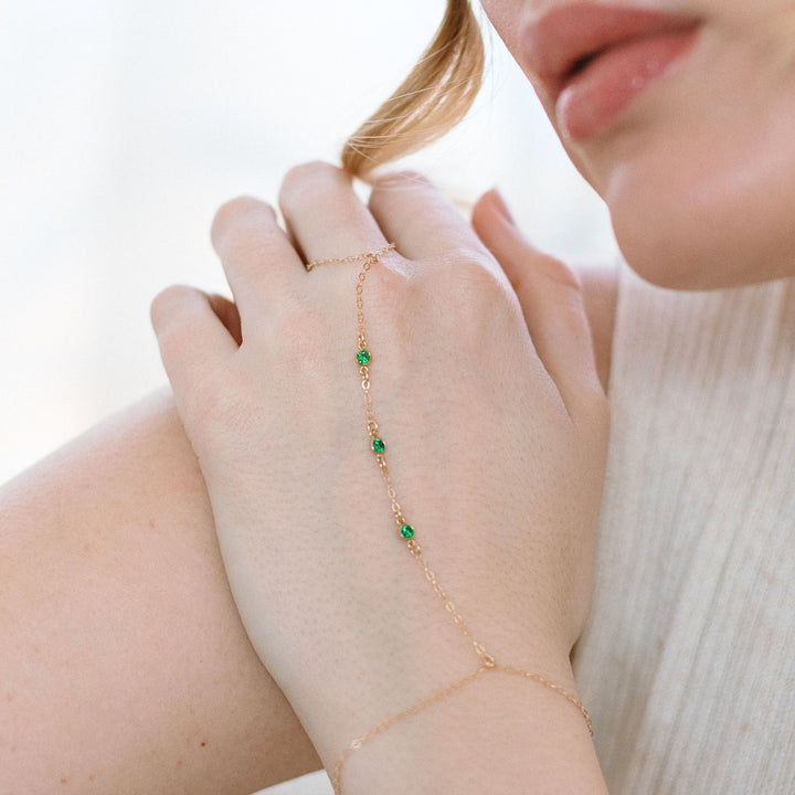 Gemstone Hand Chain Bracelet