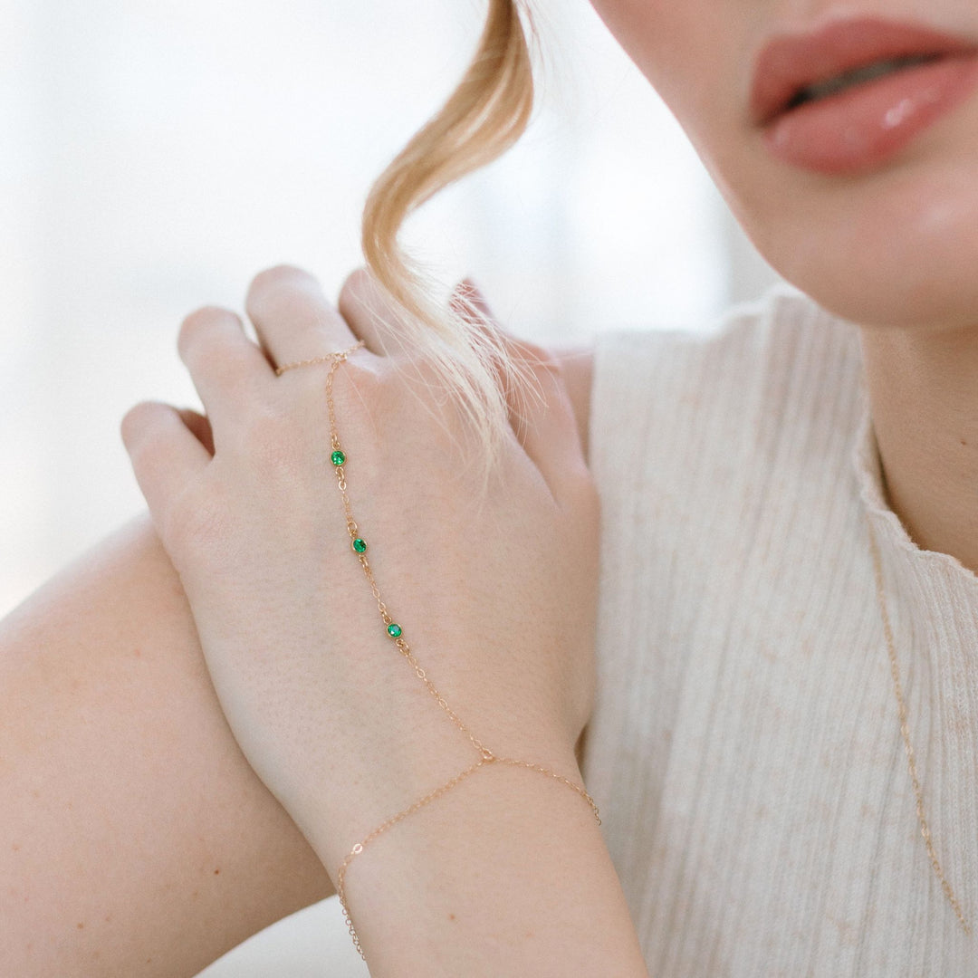 Gemstone Hand Chain Bracelet