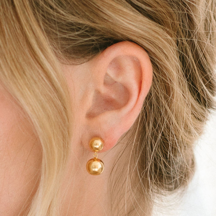 Gold Beaded Necklace and Earring Set