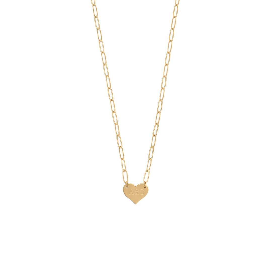Heart Paperclip Initial Necklace