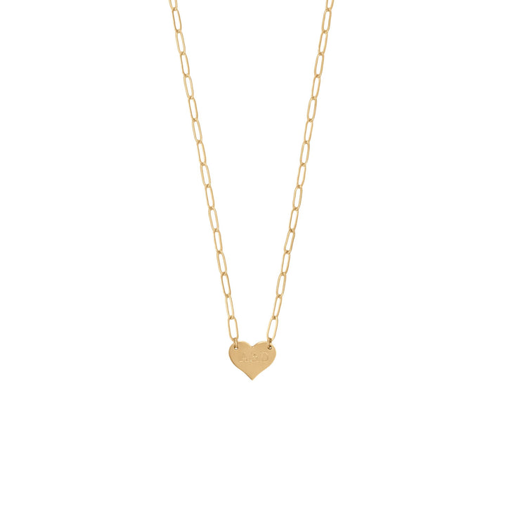 Heart Paperclip Initial Necklace
