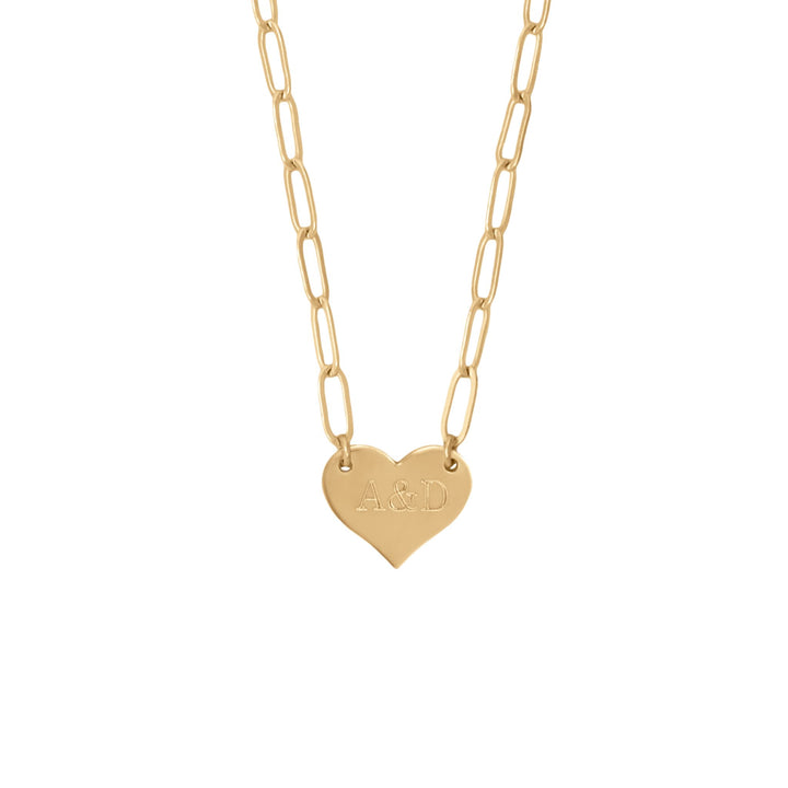 Heart Paperclip Initial Necklace