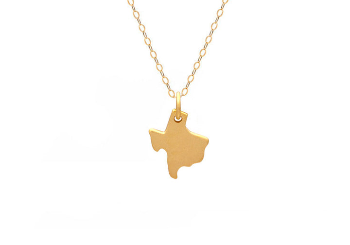 Tiny Gold Texas State Necklace
