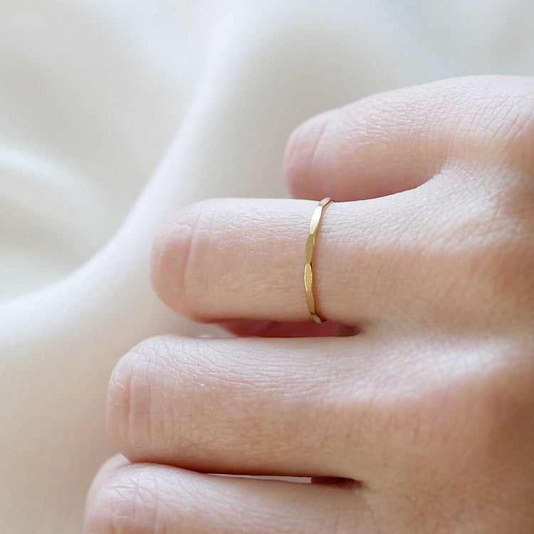 Hammered Slim Stacking Ring