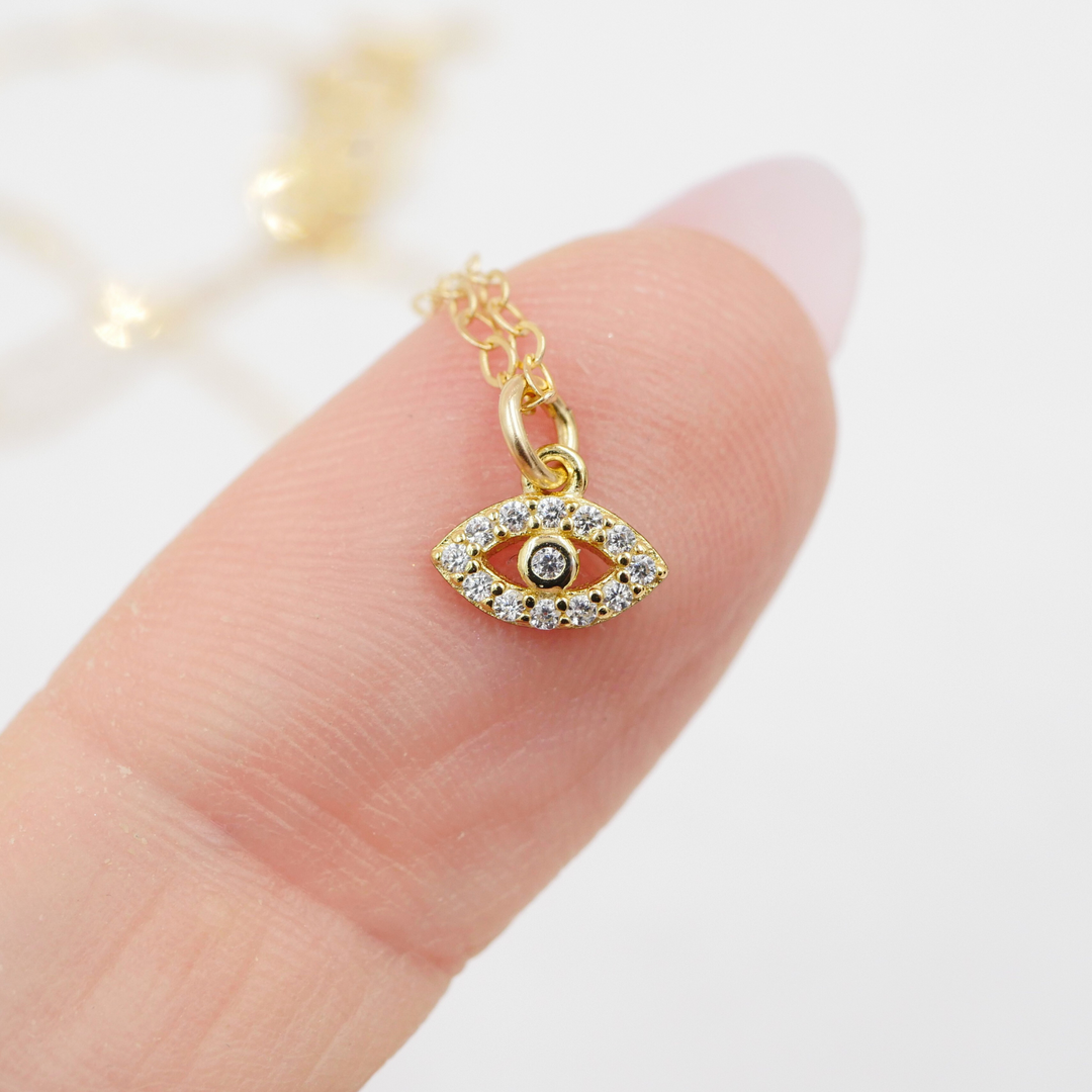Mini CZ Evil Eye Necklace