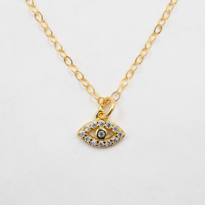 Mini CZ Evil Eye Necklace