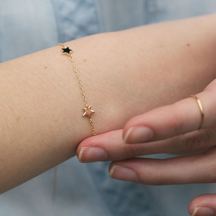 Moon and Star Necklace and Bracelet set