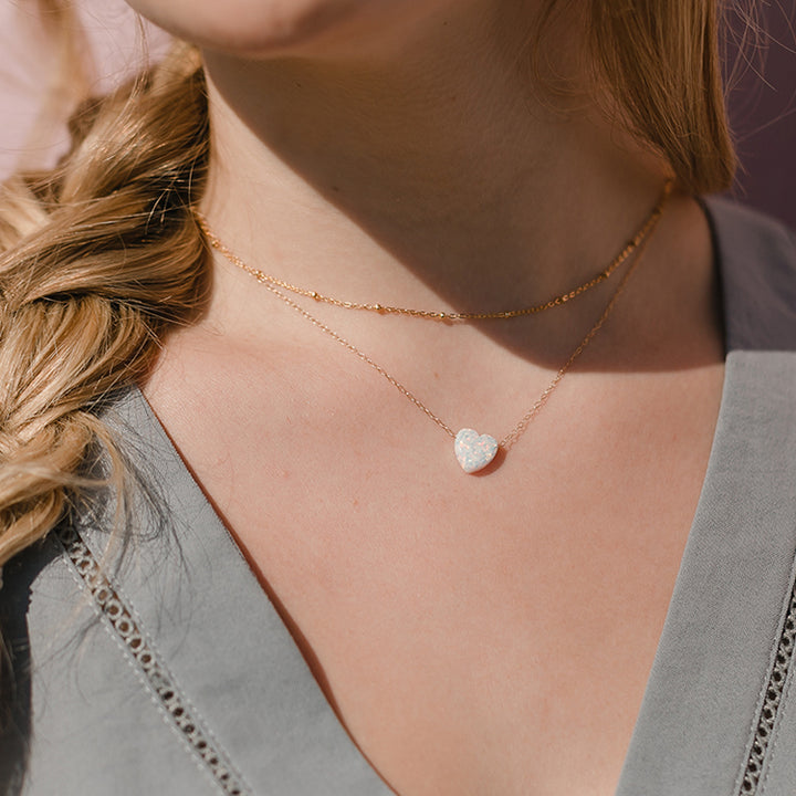 Opal Heart Necklace