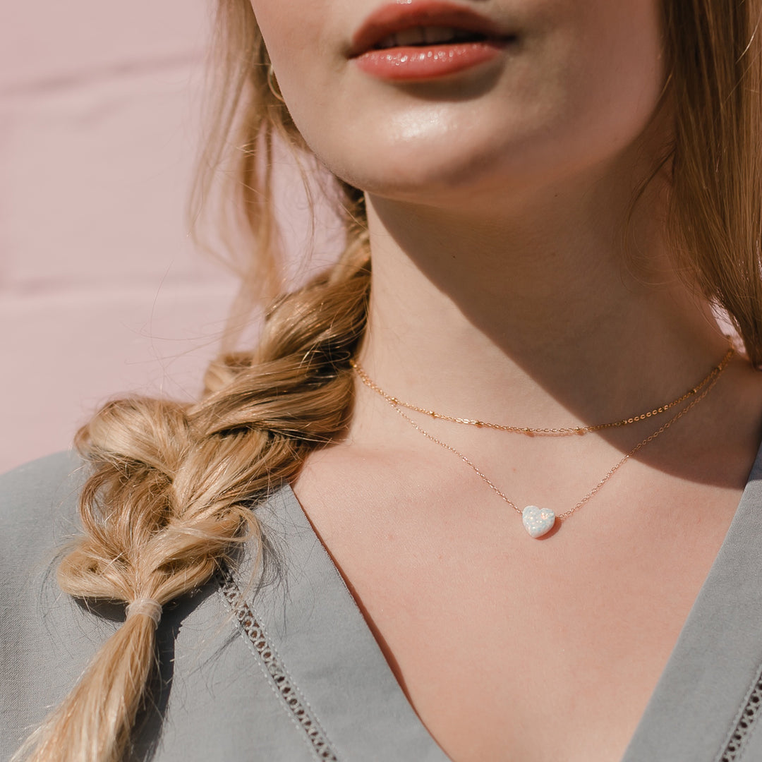 Opal Heart Necklace