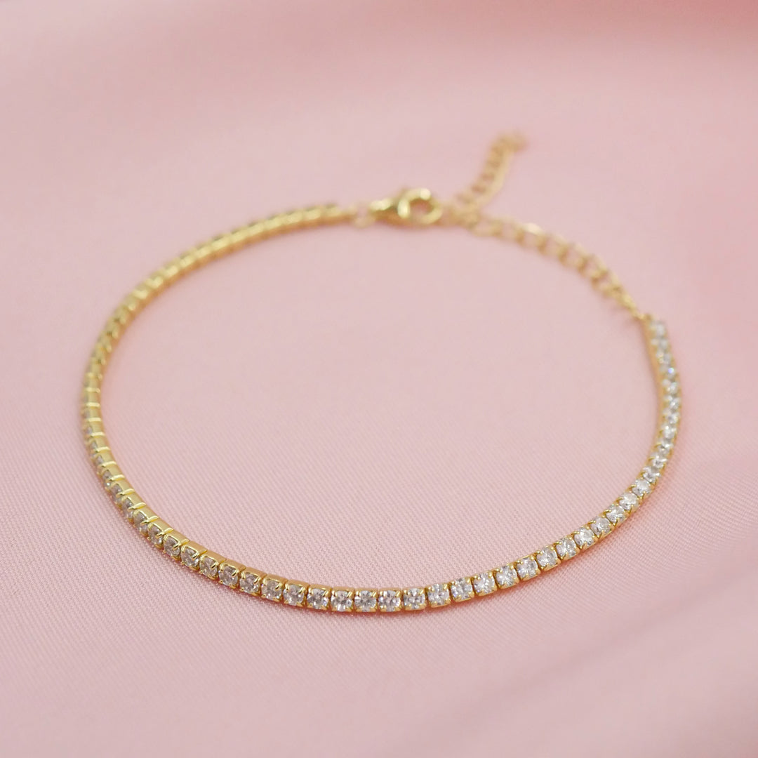 White Crystal Pave Tennis Bracelet