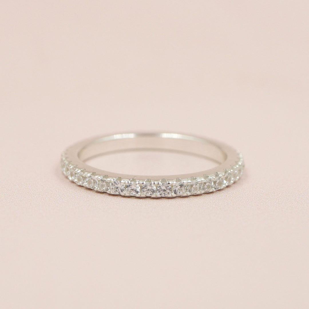 White Crystal Pave Band