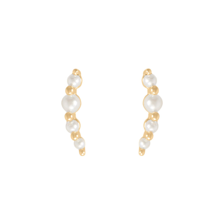 Pearl Climber Stud Earrings