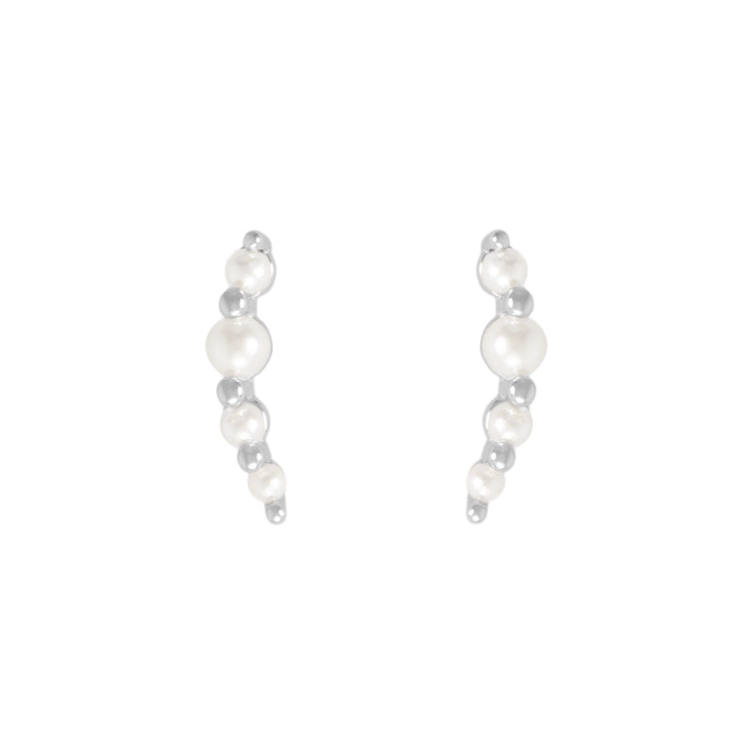 Pearl Climber Stud Earrings