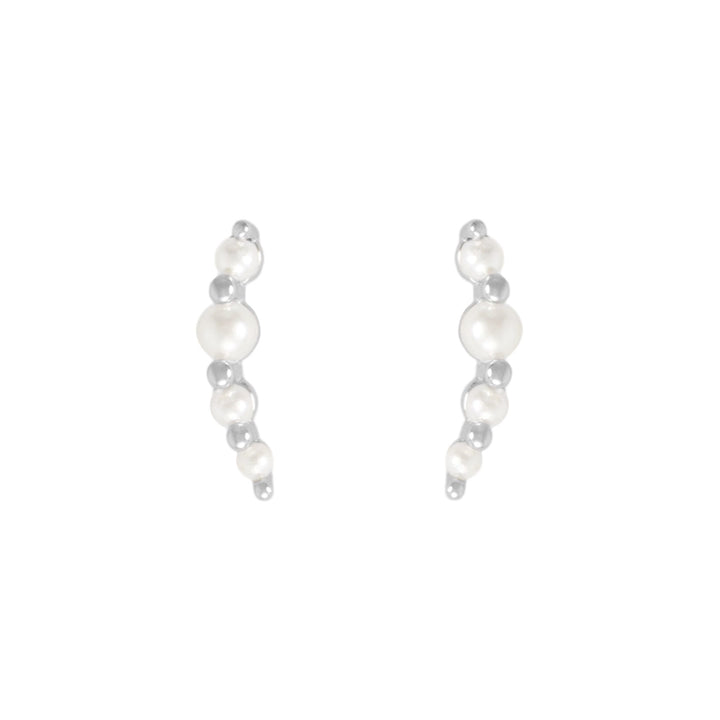 Pearl Climber Stud Earrings
