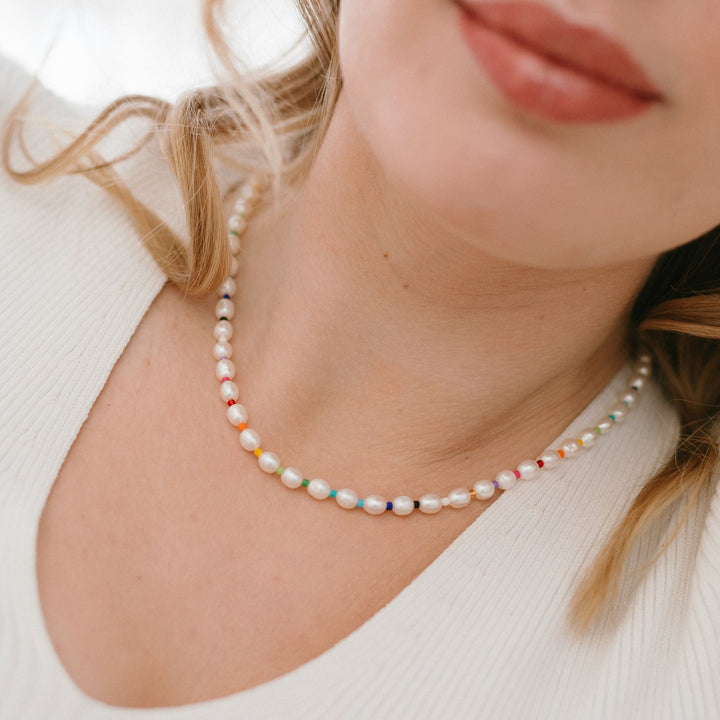 Rainbow Pearl Necklace